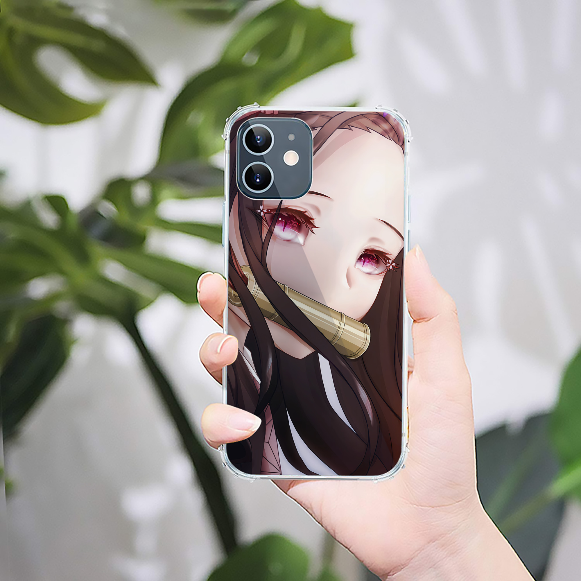 （画像用） 鬼滅の刃（きめつのやいば）竈門 禰󠄀豆子／かまど ねずこ Kamado Nezuko 【iPhone 12シリーズ対応】透明スマホケース（クリアソフトケース）